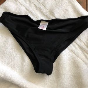 plain black scrunchie bikini bottoms